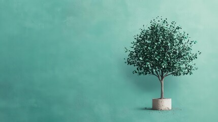 Stock dividends, abstract money tree, conceptual watercolor style