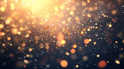 Obraz premium Elegant 2025 Happy New Year background design with golden text and sparkling confetti on a dark gradient backdrop