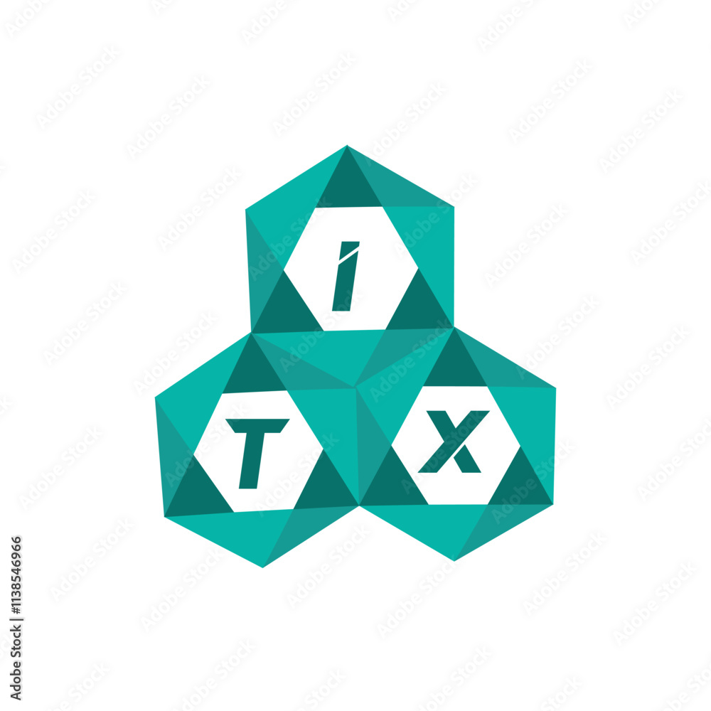 Fototapete itx creative minimalist letter logo. itx unique vector initials alphabet letter logo design