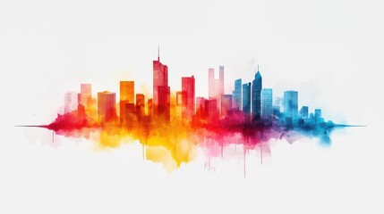 Fototapeta premium Real estate markets, urban developments, rich watercolor detailing
