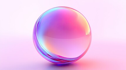 Fototapeta premium A smooth spherical object with subtle gradients, floating on a bright white background with a shadow effect below.