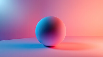 A smooth spherical object with subtle gradients, floating on a bright white background with a shadow effect below.