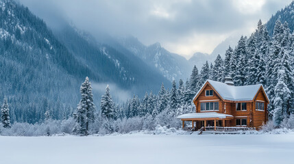 Fototapeta premium house in the mountains