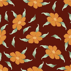 Obraz premium abstract a solid multicolor small and big flower mixed vector pattern arrangement with medium color, all over vector design with white background illustration digital