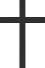 Simple Black Christian Cross Religious Symbol Faith Belief God