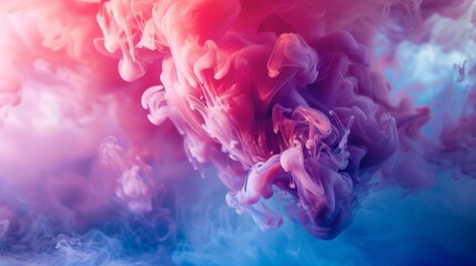 Obraz premium Pink and purple smoke cloud on a soft gradient background