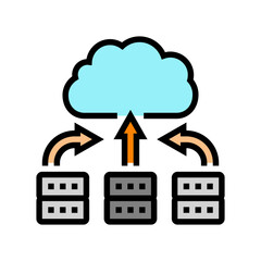 server virtualization data center color icon vector. server virtualization data center sign. isolated symbol illustration