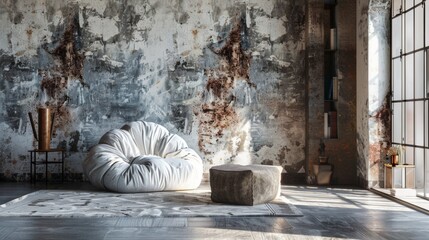 Rustic bedroom with natural light and a cozy white bed