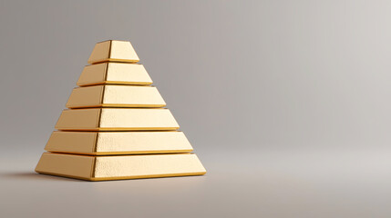 Captivating holographic pyramid showcasing the brilliance of wealth accumulation and financial stability in a stunning gradient backdrop