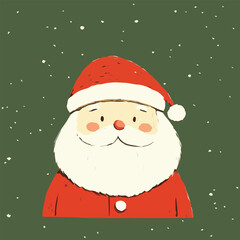  Cute cartoon Santa greeting card illustration
