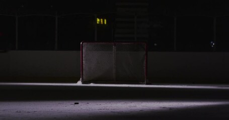 Ice hockey on dark rink dynamic game