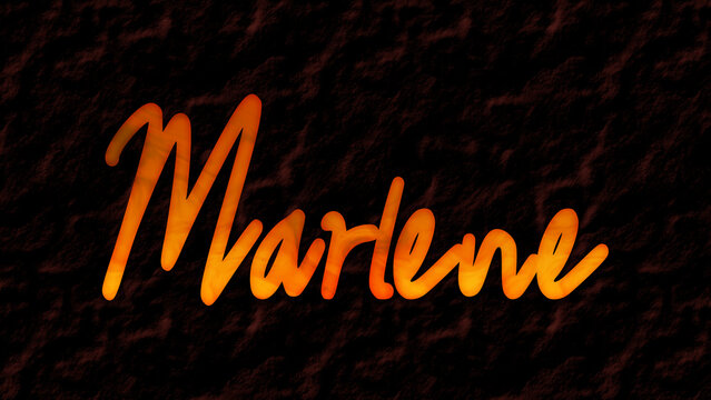 3D fire text effect of name Marlene on dark background.