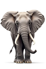 Obraz premium Beautiful elephant Clipart, isolated on a white background, elephant Generative AI.