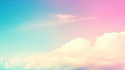 Fototapeta premium Serene and Dreamy Sky with Pastel Colors and Soft Clouds at Sunset