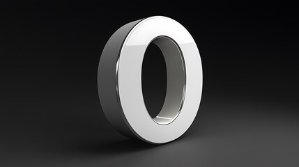 A sleek 3D letter "O" in polished white, illuminated by soft ambient light on a solid black background.