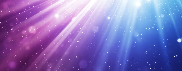 Abstract Purple Blue Light Rays Background With Glowing Particles