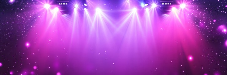 Stage Lights Illuminate Purple Haze Background