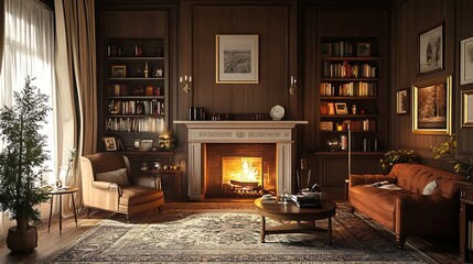Beautiful Modern Living room Interior with furniture's ,mockup frame , posters, wall -3d Rendering