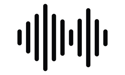 Radio wave icon. Voice message, sound or audio wave icon isolated on white background. Vector icon of sound wave. Equalizer, vibration, soundwave vector illustration.
