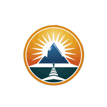 mountain pyramid challenge icon vector transparent