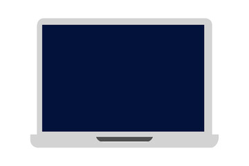 Modern computer laptop blank screen vector illustration on isolated background. Perfect for online media, web design, streaming, user interface, technology, and digital content concepts
