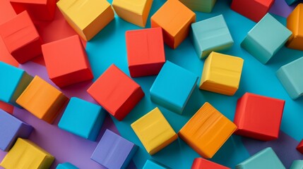 Obraz premium Colorful abstract cubes arranged on a vibrant background