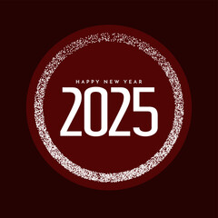 Modern Happy new year 2025 text elegant greeting background
