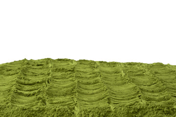 Matcha tea, matcha powder isolated on a white background.