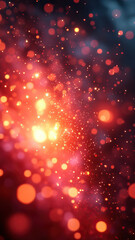 Beautiful background with red hearts on blurred background for Valentines Day.