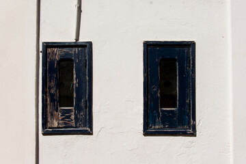 old window with shutters