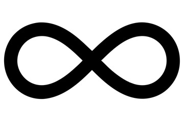 Infinity simple black icon on white background
