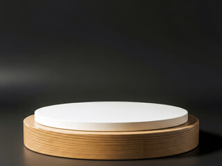 white and wooden texture platform or podium natural for product placement background