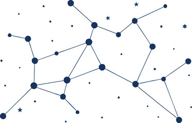 Celestial Network Constellation, Stars, Nodes, Connections, Cosmic, Galaxy, Universe, Points, Lines,