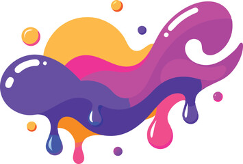 Obraz premium Abstract Colorful Paint Splashes Dripping Fluid Design Art