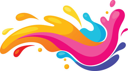 Vibrant Colorful Paint Splatter Design, Holi Festival, Abstract Art © Rita