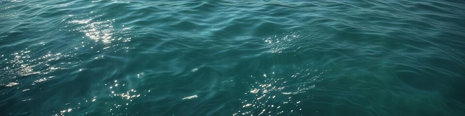 Iridescent blue-green waters with subtle ripples and shimmering effect, abstract wave, peaceful landscape