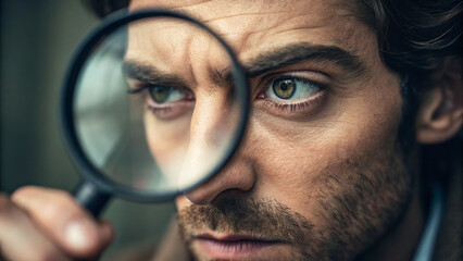 Detective focus investigates mystery urban setting portrait intense atmosphere close-up viewpoint