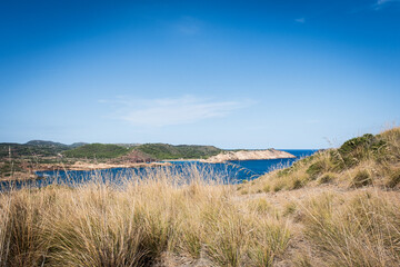 sand dunes and beach on menorca Island