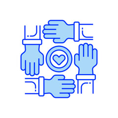 Community Hands Line Icon. linear style sign for mobile concept and web design. Outline vector icon.