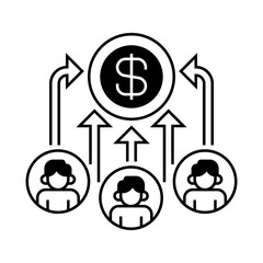 Crowdfunding Line Icon. linear style sign for mobile concept and web design. Outline vector icon.