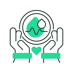 Blood Donation Line Icon. linear style sign for mobile concept and web design. Outline vector icon.