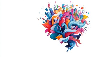 Fototapeta premium A vibrant explosion of colors and shapes representing creativity and imagination.