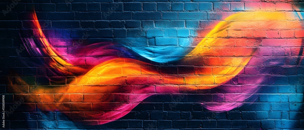 Poster vibrant abstract wave of colorful swirls on dark background perfect for artistic inspiration and cre