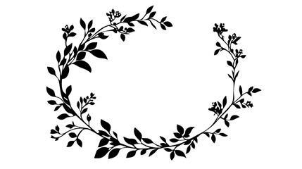 Fototapeta premium Flower crown made by braiding stems with leaves and small blooms, Vectorized Plant Art