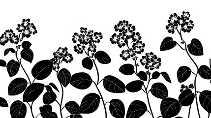 Lantana flowers in clusters on a spreading shrub, Vectorized Plant Art