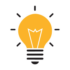 Simple Yellow Light Bulb Icon Representing Innovation