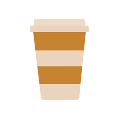 Simple illustration of a striped coffee cup.
