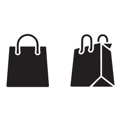 Vector Illustration of Two Shopping Bags, One Traditional and One Shaped.