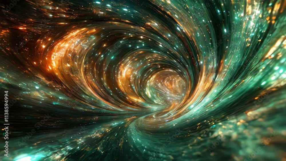 Aufkleber Curved Arcs of Vorticity Create a Mesmerizing Cosmic Journey Through Swirling Colors