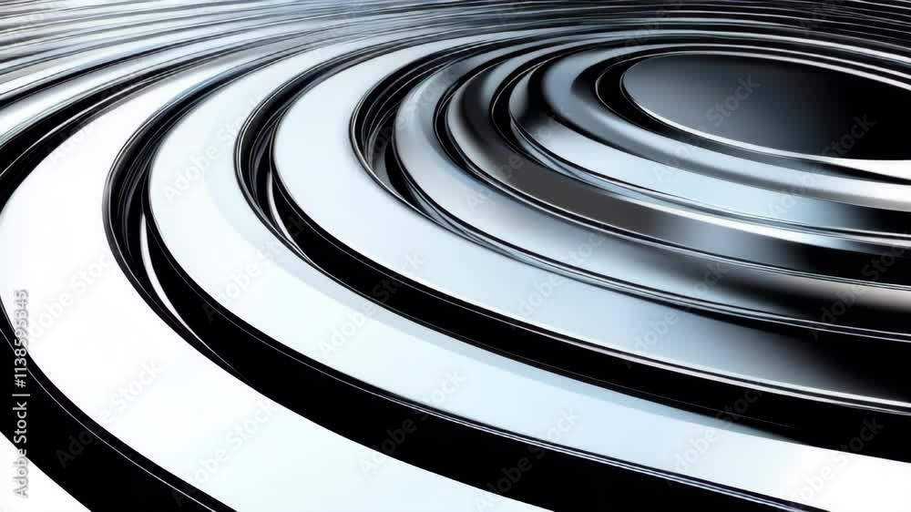 Leinwandbilder curved arcs of vorticity create mesmerizing patterns in smooth metal surfaces